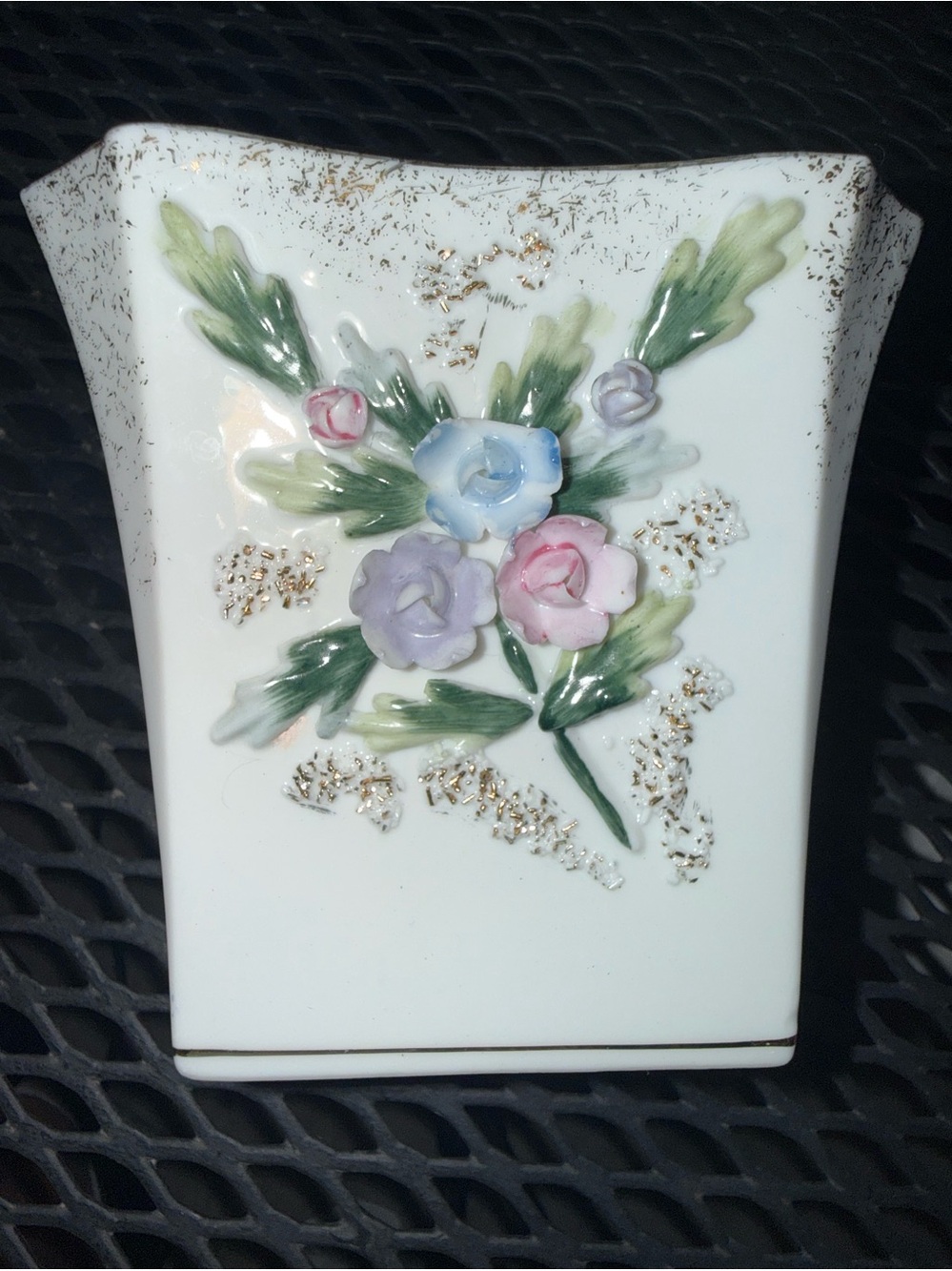 Vintage Lefton China Hand Painted Floral Porcelain Planter Vase – Made in Japan